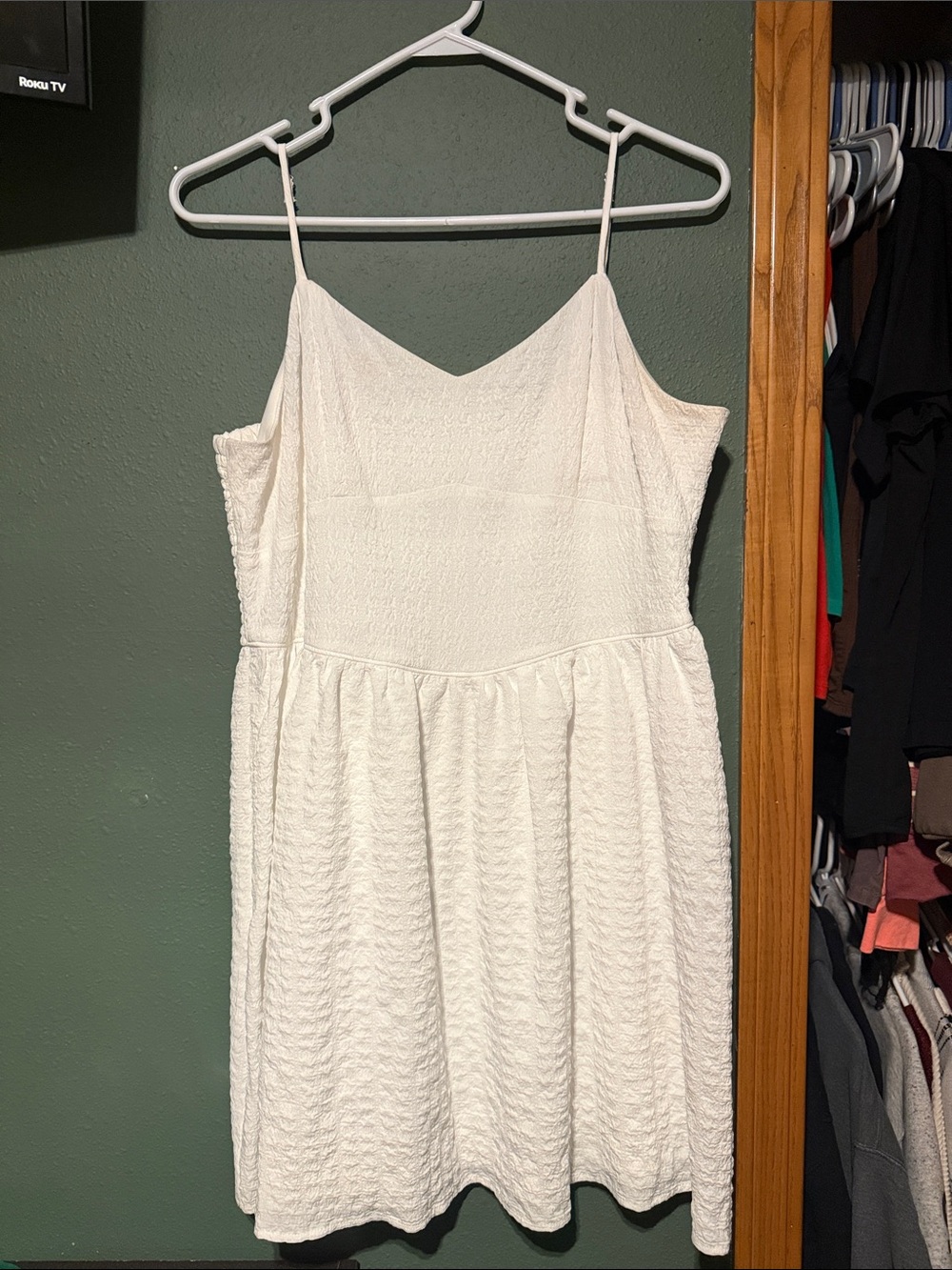 White Spaghetti Strap Mini Dress - Worn once for pictures